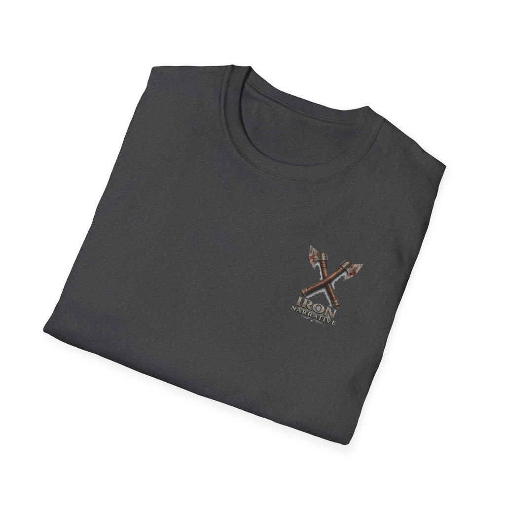Forged In Suffering T-Shirt — 'Forged in Suffering' Nordic Viking Helmet Graphic Tee