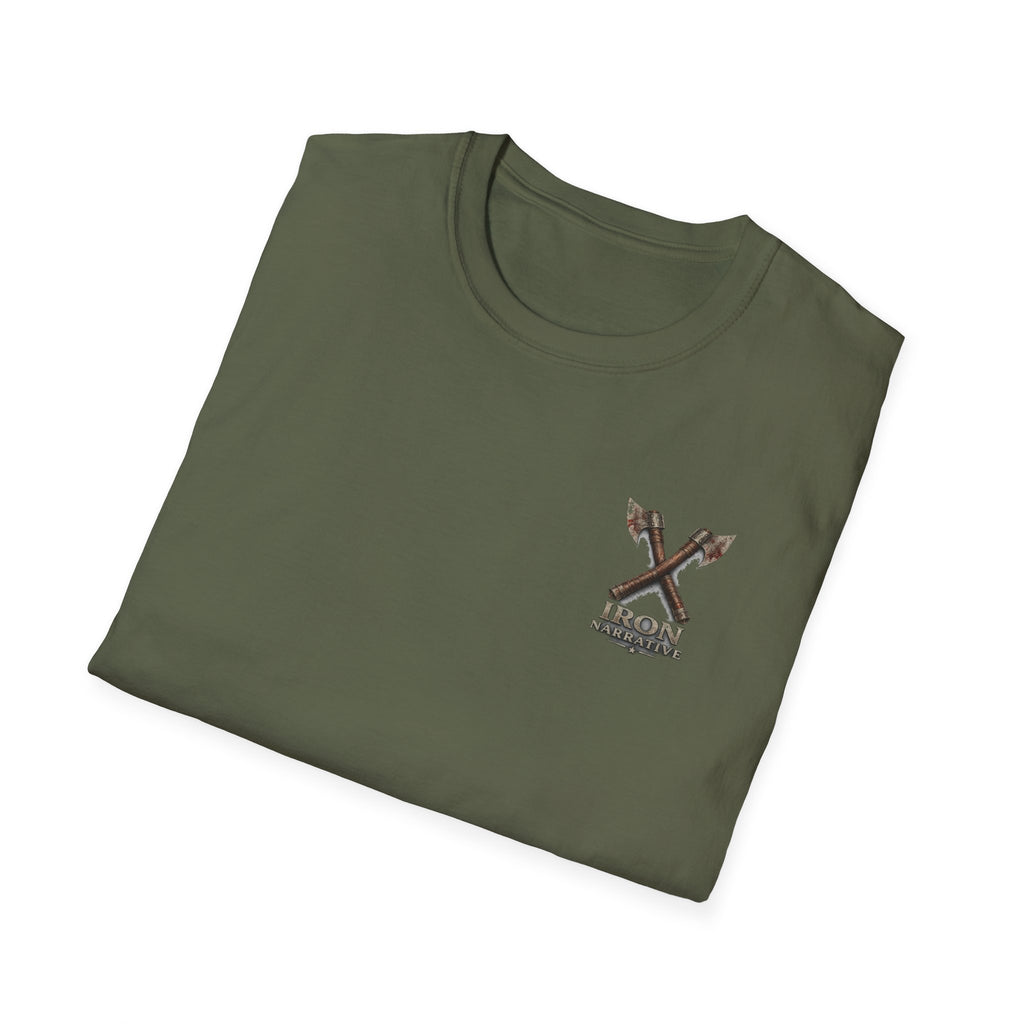 Forged In Suffering T-Shirt — 'Forged in Suffering' Nordic Viking Helmet Graphic Tee