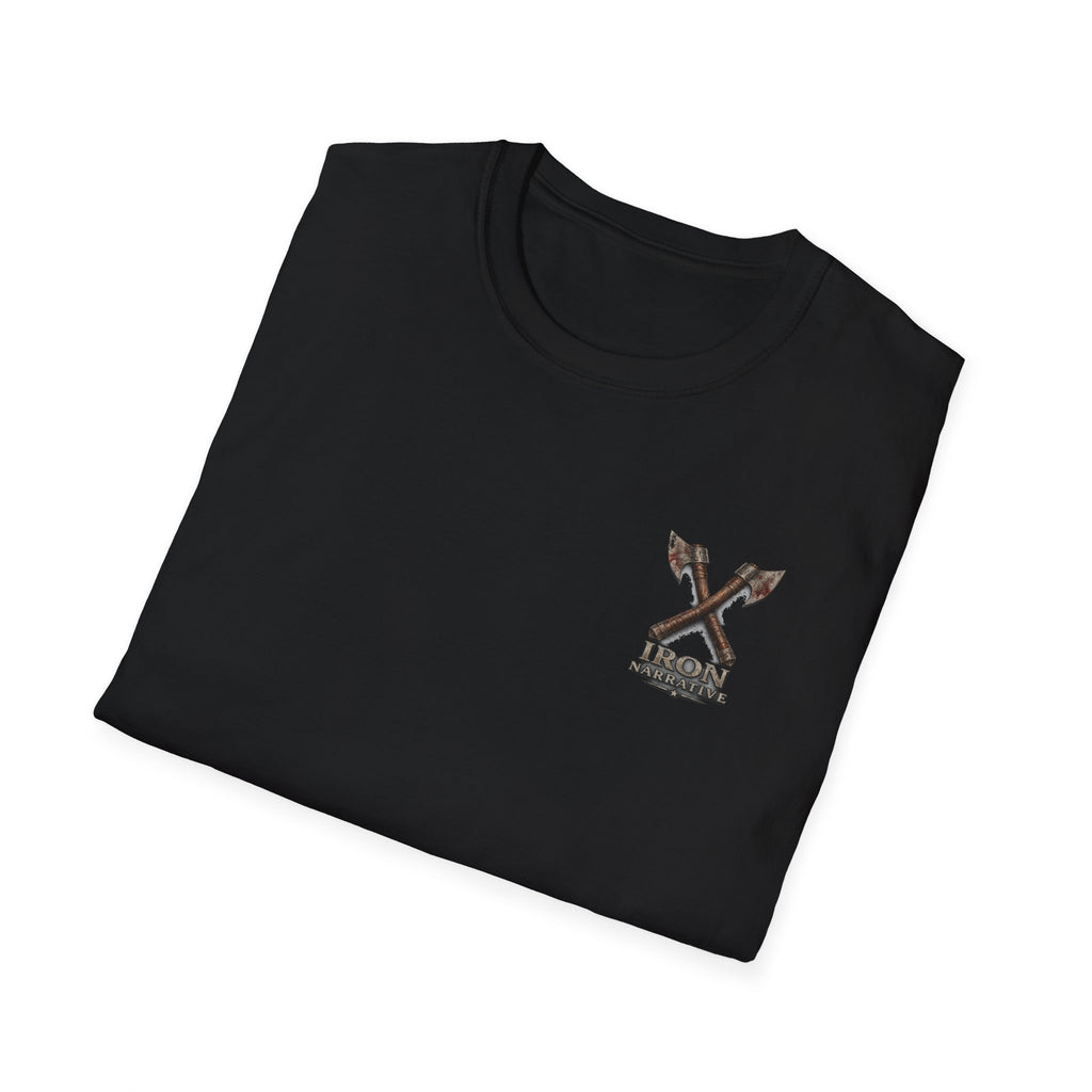 Forged In Suffering T-Shirt — 'Forged in Suffering' Nordic Viking Helmet Graphic Tee