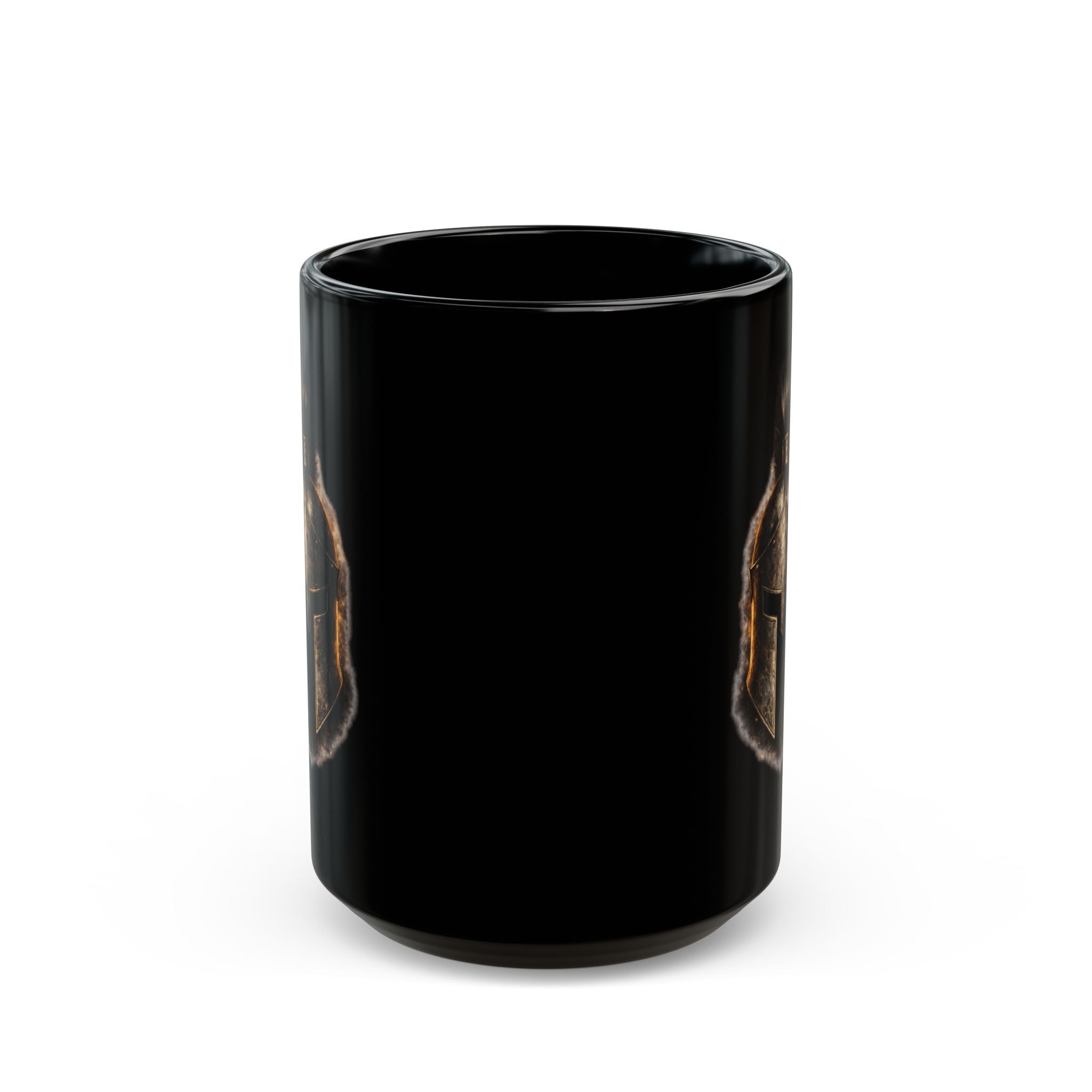 Spartan Helmet Black Mug — Rustic Warrior Coffee Cup (11oz, 15oz)