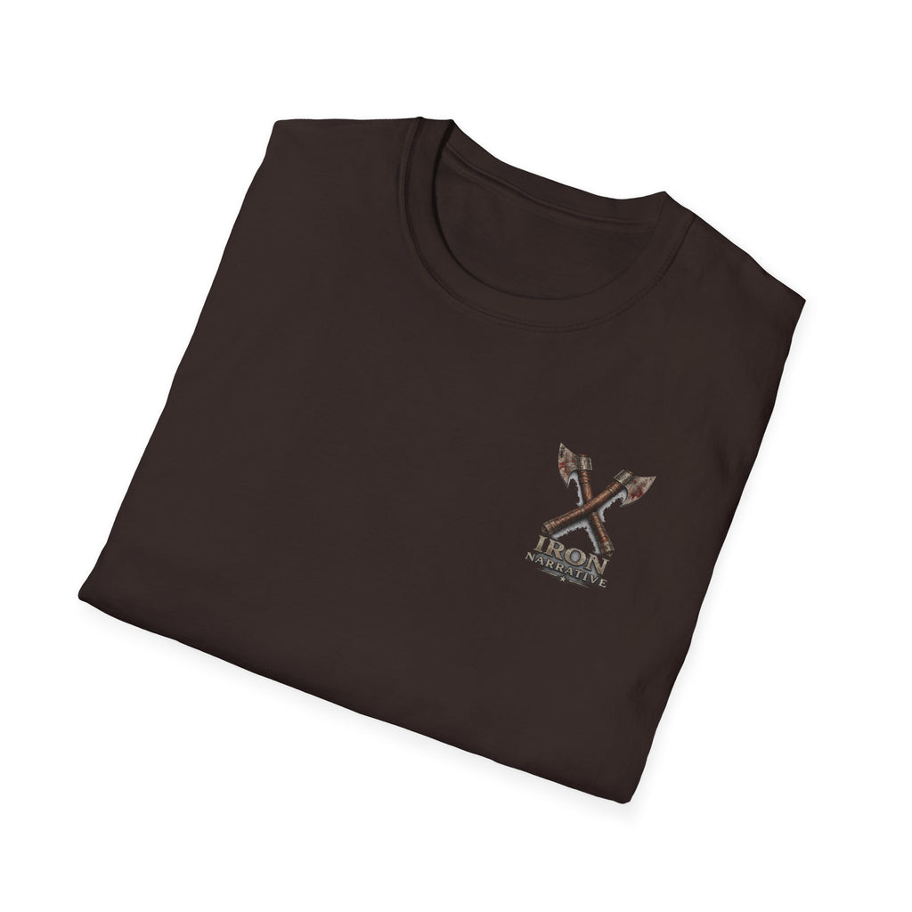 Forged In Suffering T-Shirt — 'Forged in Suffering' Nordic Viking Helmet Graphic Tee