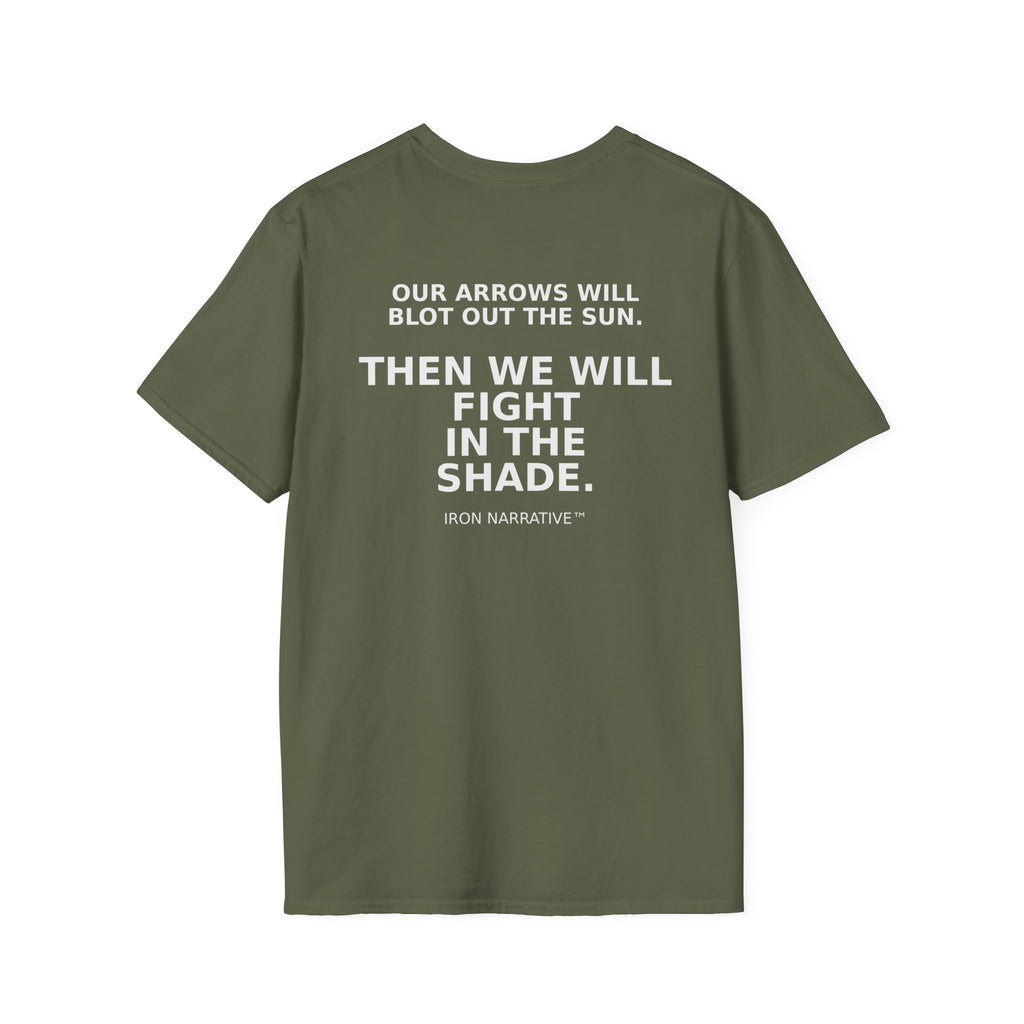 Fight In The Shade T-Shirt — Small Chest Emblem, Subtle Back Print