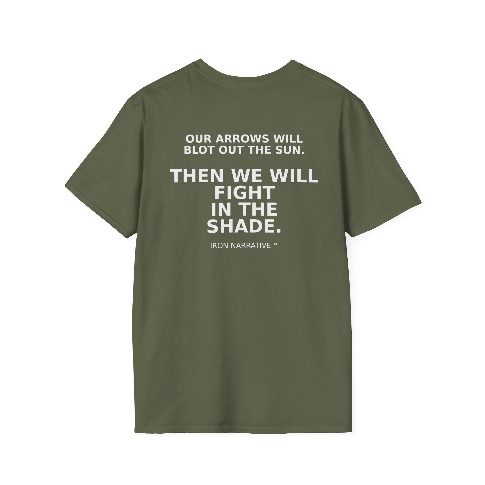 Fight In The Shade T-Shirt — Small Chest Emblem, Subtle Back Print