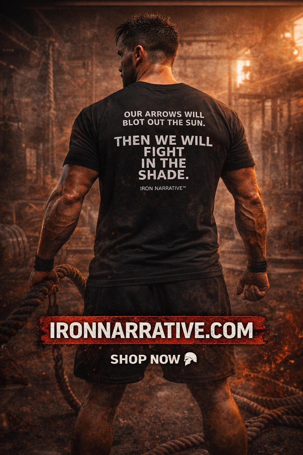 Fight In The Shade T-Shirt — Small Chest Emblem, Subtle Back Print