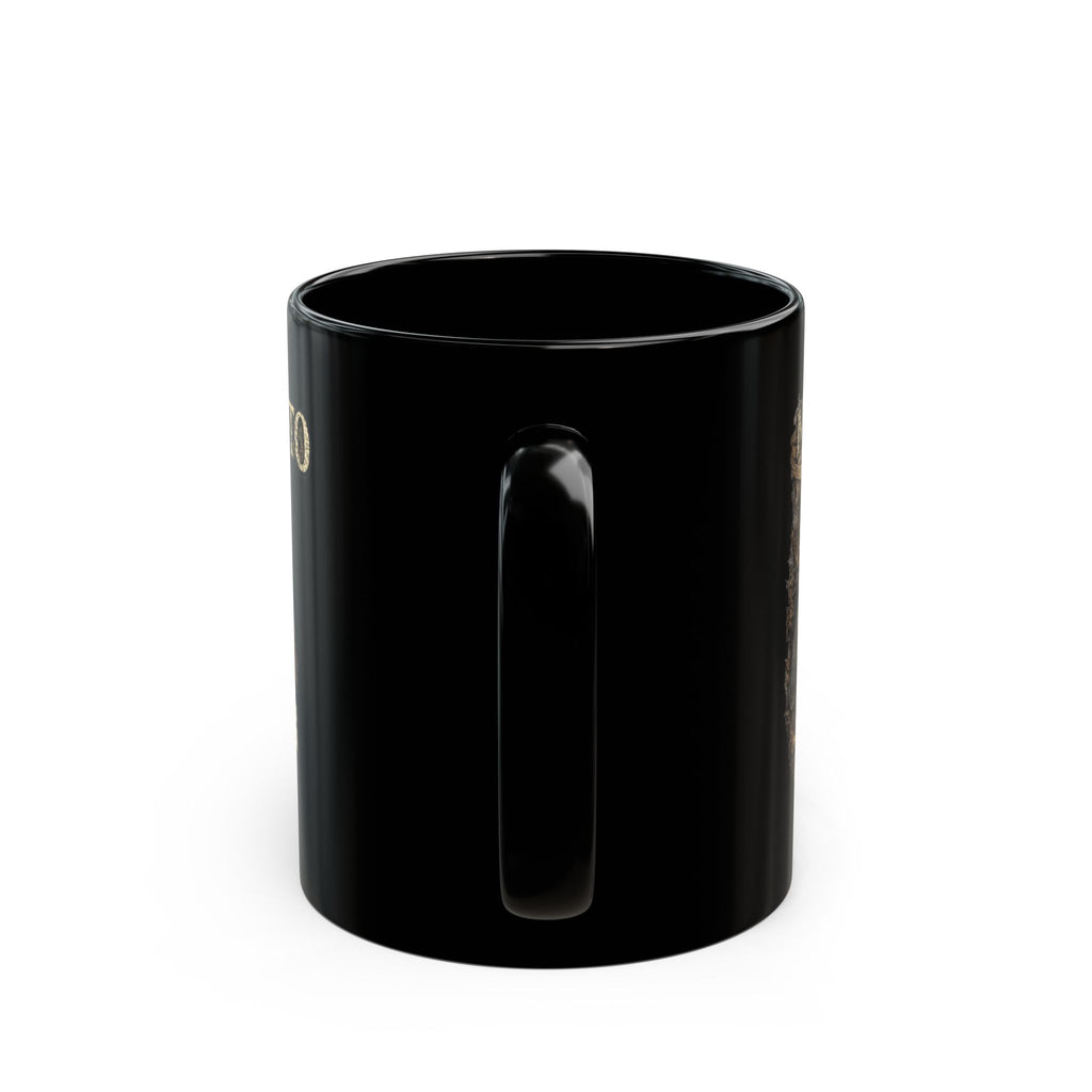 Memento Mori Black Mug — Spartan Helmet Coffee Cup (11oz & 15oz)