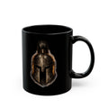 Spartan Helmet Black Mug — Rustic Warrior Coffee Cup (11oz, 15oz)